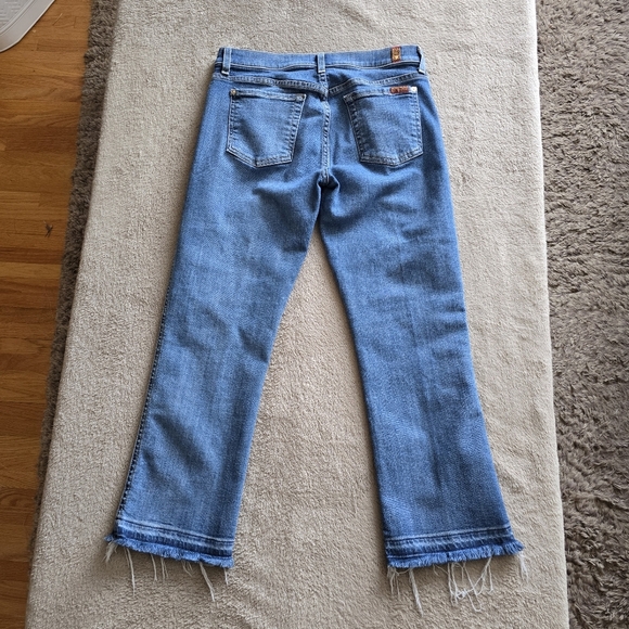 7 For All Mankind Cropped Boot frayed hems jeans size 29 - Picture 7 of 12